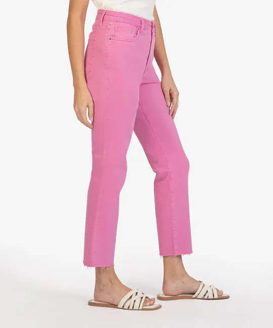 Kut From the Kloth Rosy Pink Naomi High Rise Ankle Straight FAB AB