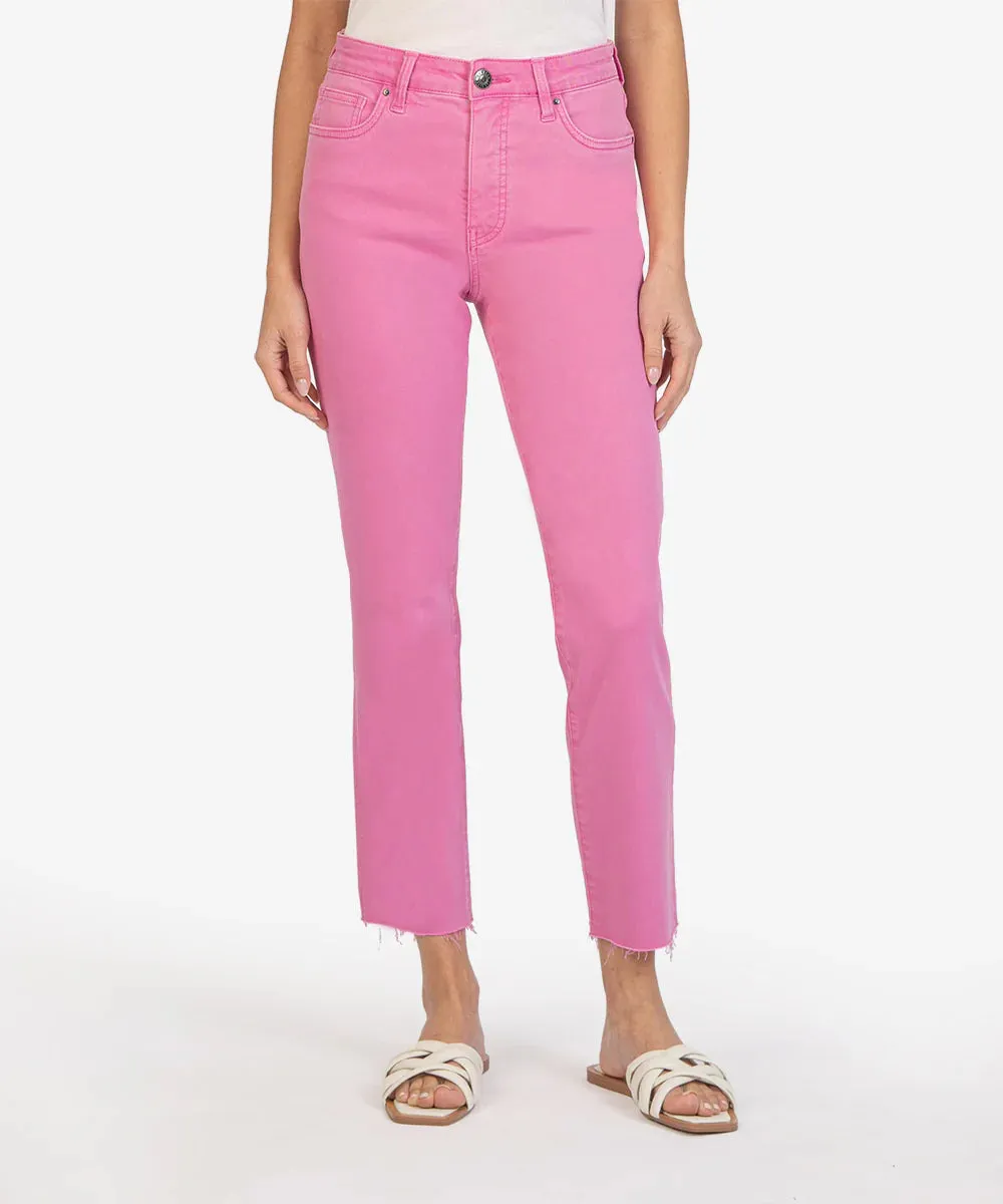 Kut From the Kloth Rosy Pink Naomi High Rise Ankle Straight FAB AB