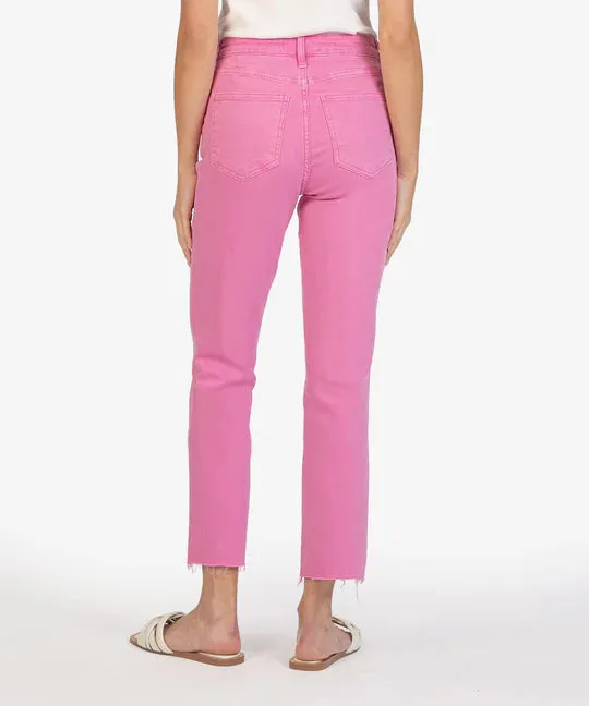 Kut From the Kloth Rosy Pink Naomi High Rise Ankle Straight FAB AB