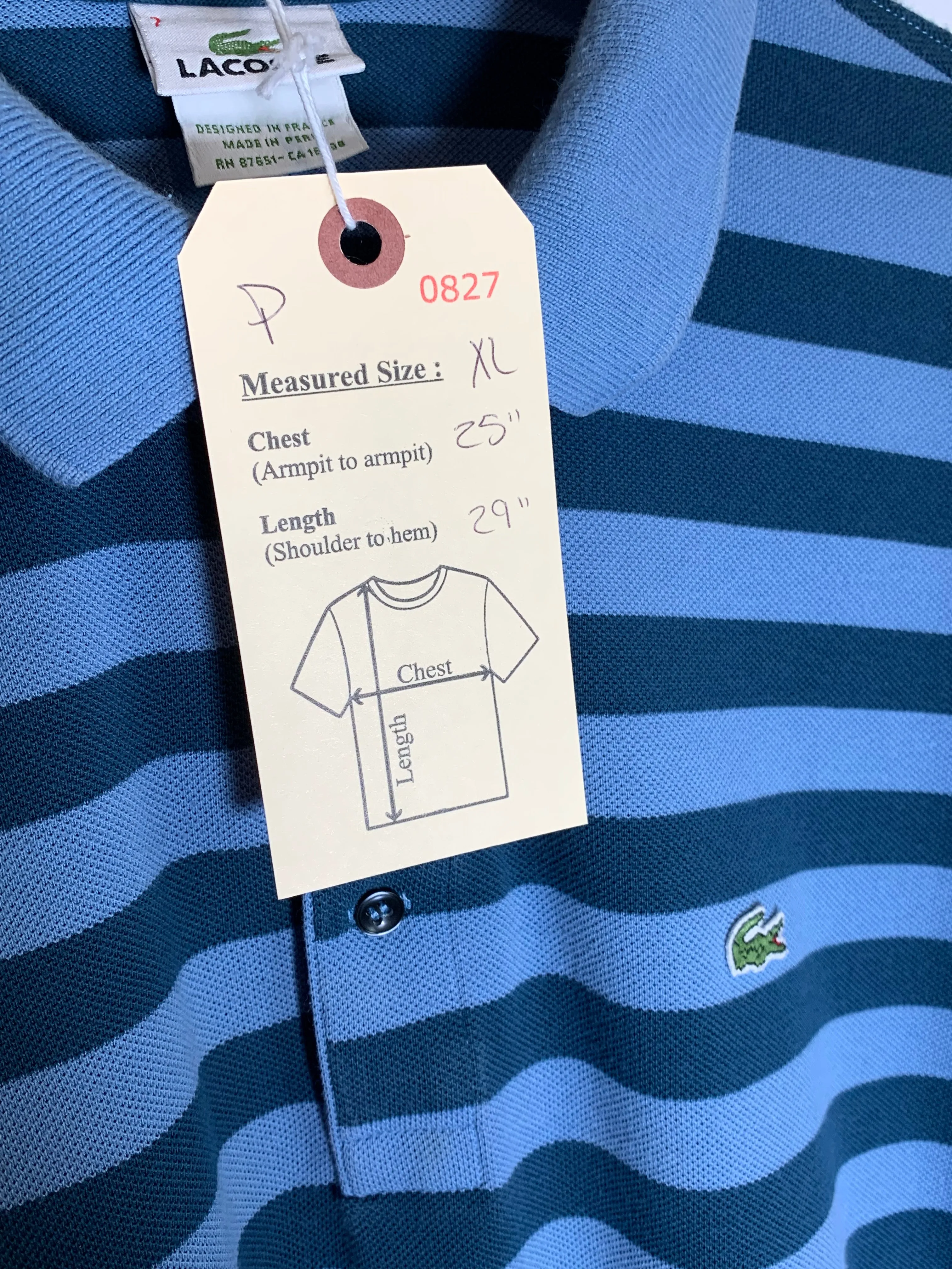 Lacoste Striped Polo Longsleeve (XL)