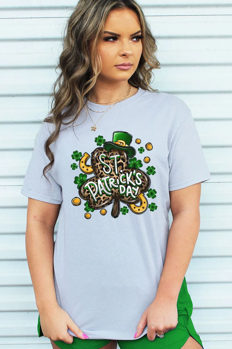 Leopard Shamrock St. Patrick's Day Unisex Blend Tee