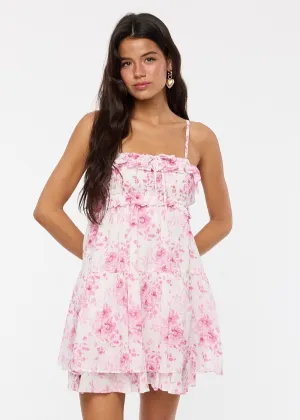 Lester Pink Floral Mini Dress