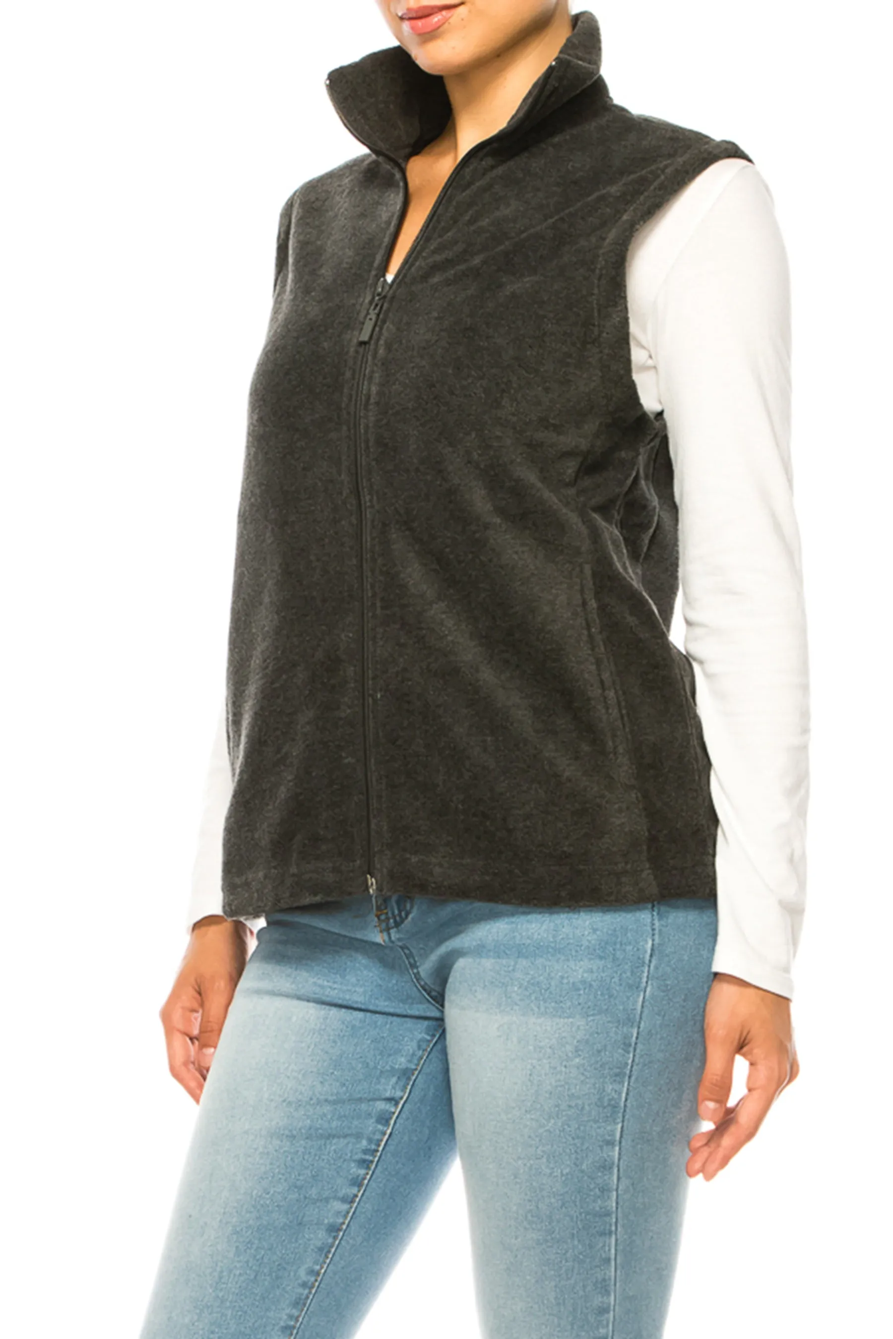Lightweight Polar Fleece Vest with Zip Closure MOAZJLPF100C87 $9Each