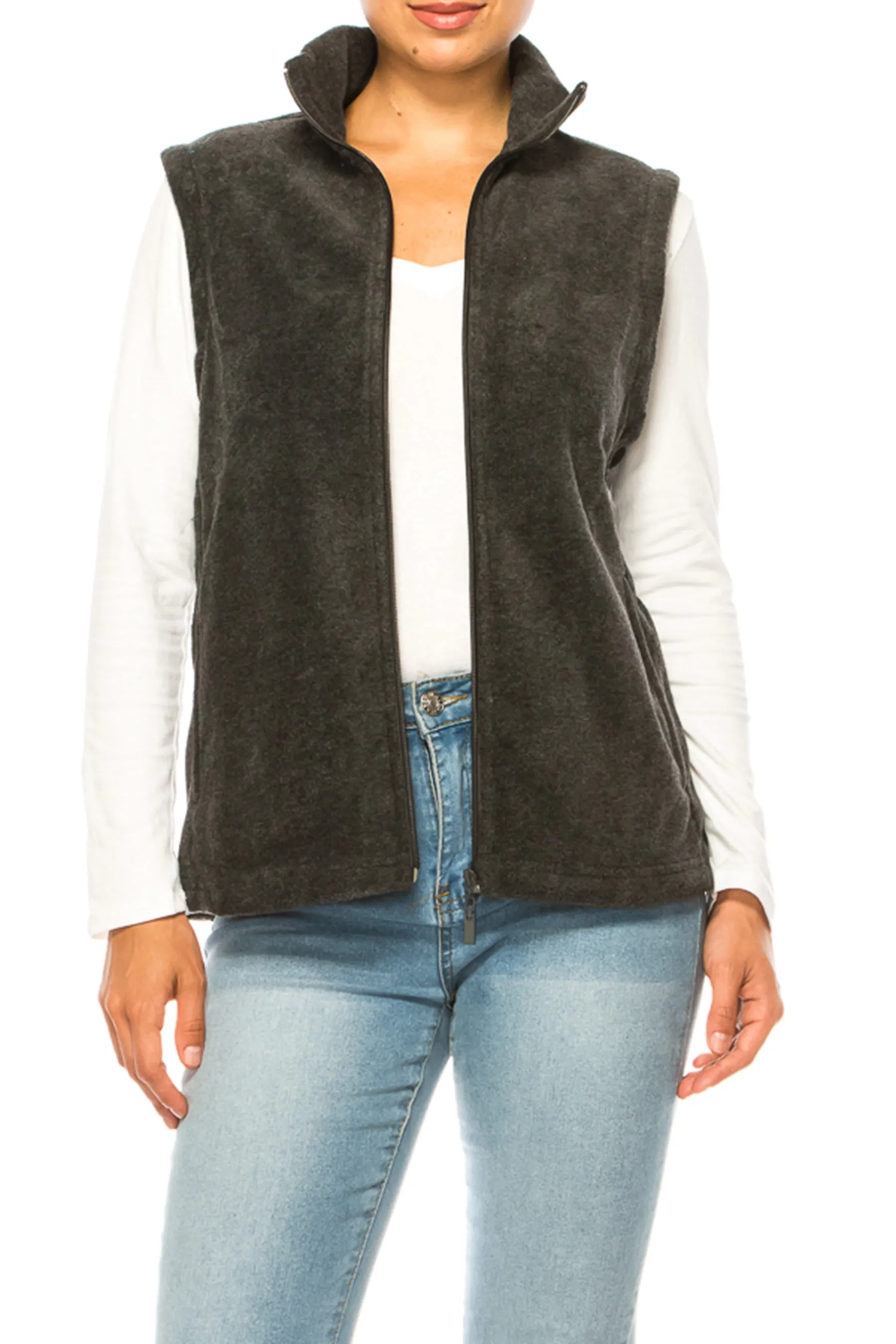 Lightweight Polar Fleece Vest with Zip Closure MOAZJLPF100C87 $9Each
