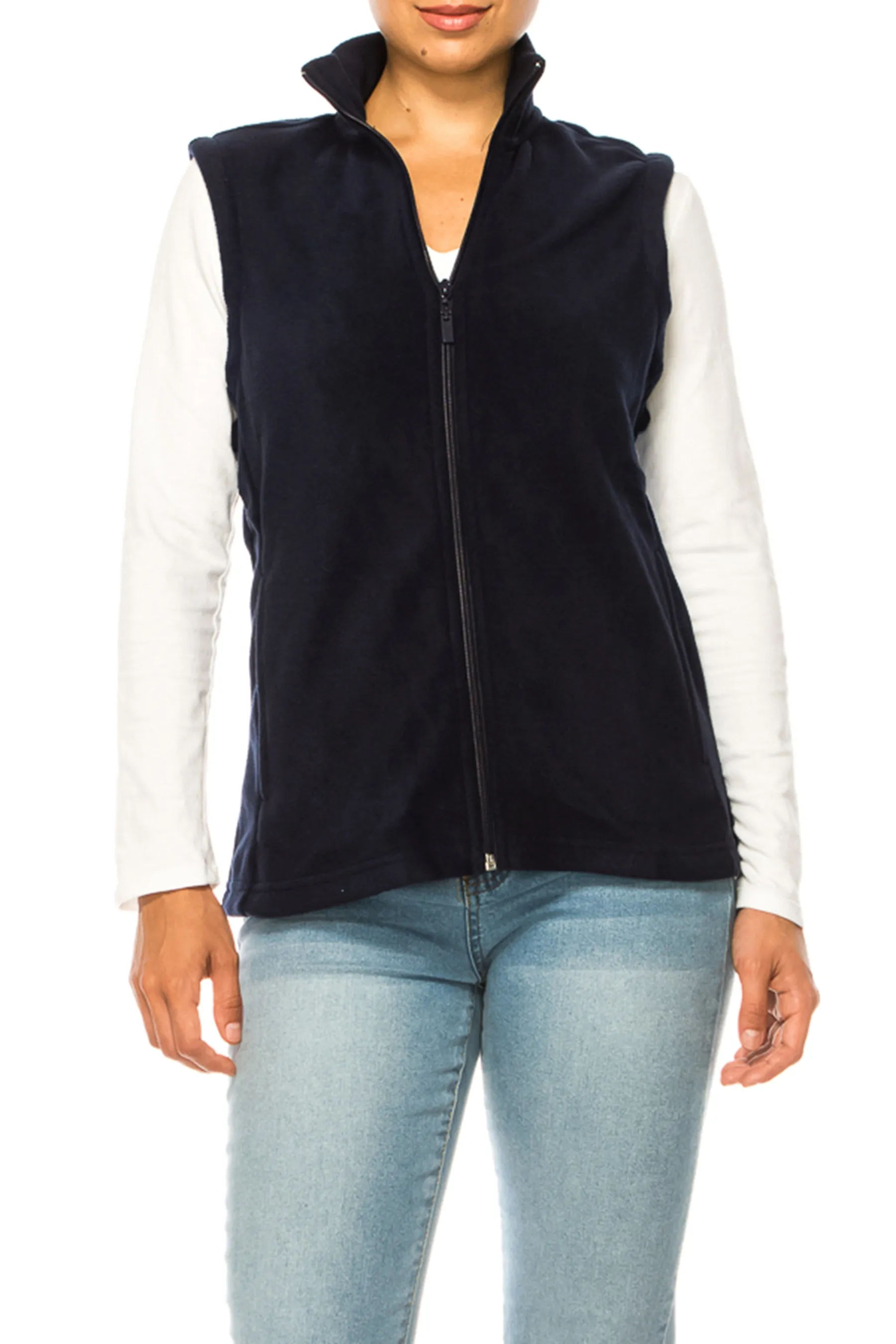 Lightweight Polar Fleece Vest with Zip Closure MOAZJLPF100C87 $9Each