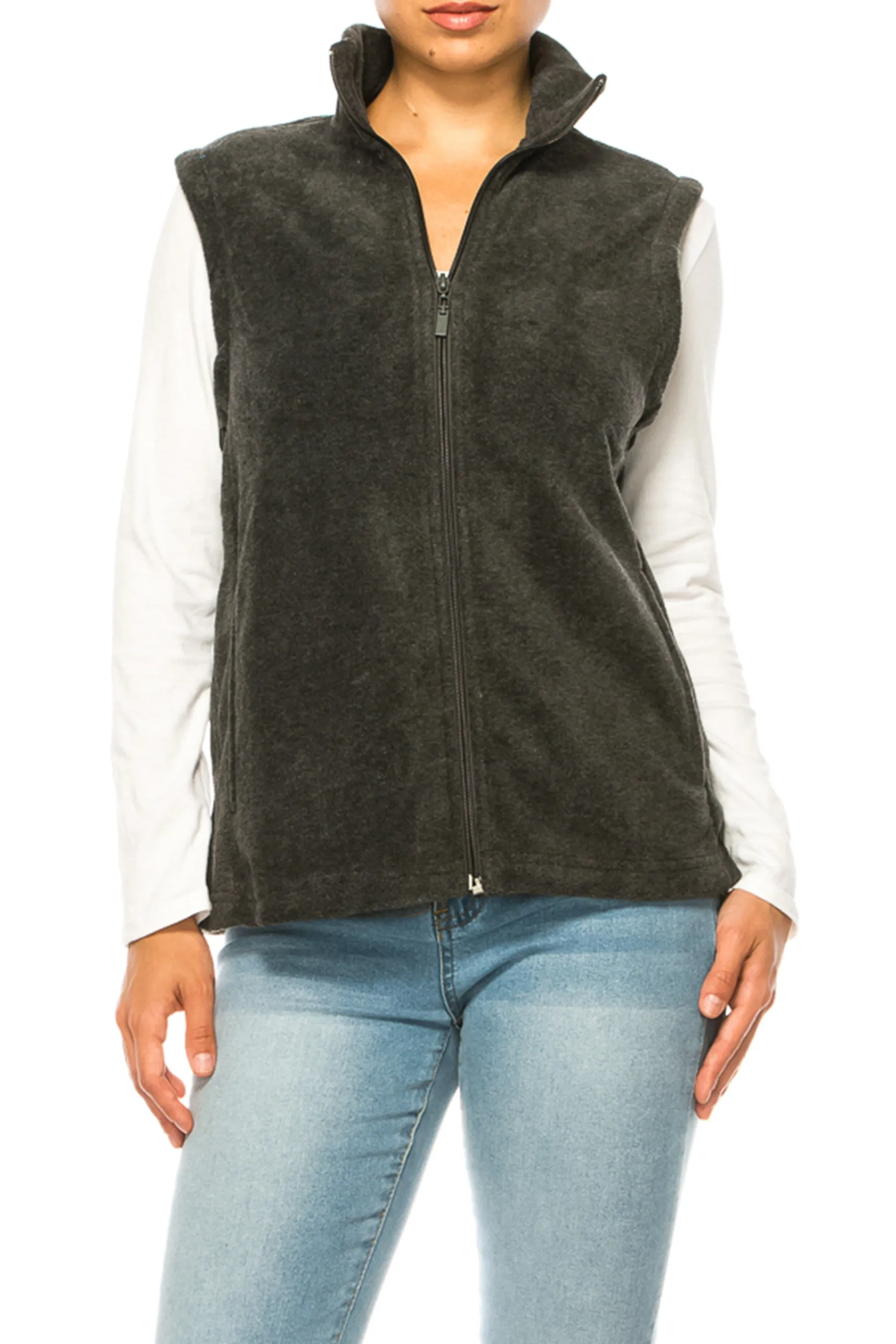 Lightweight Polar Fleece Vest with Zip Closure MOAZJLPF100C87 $9Each