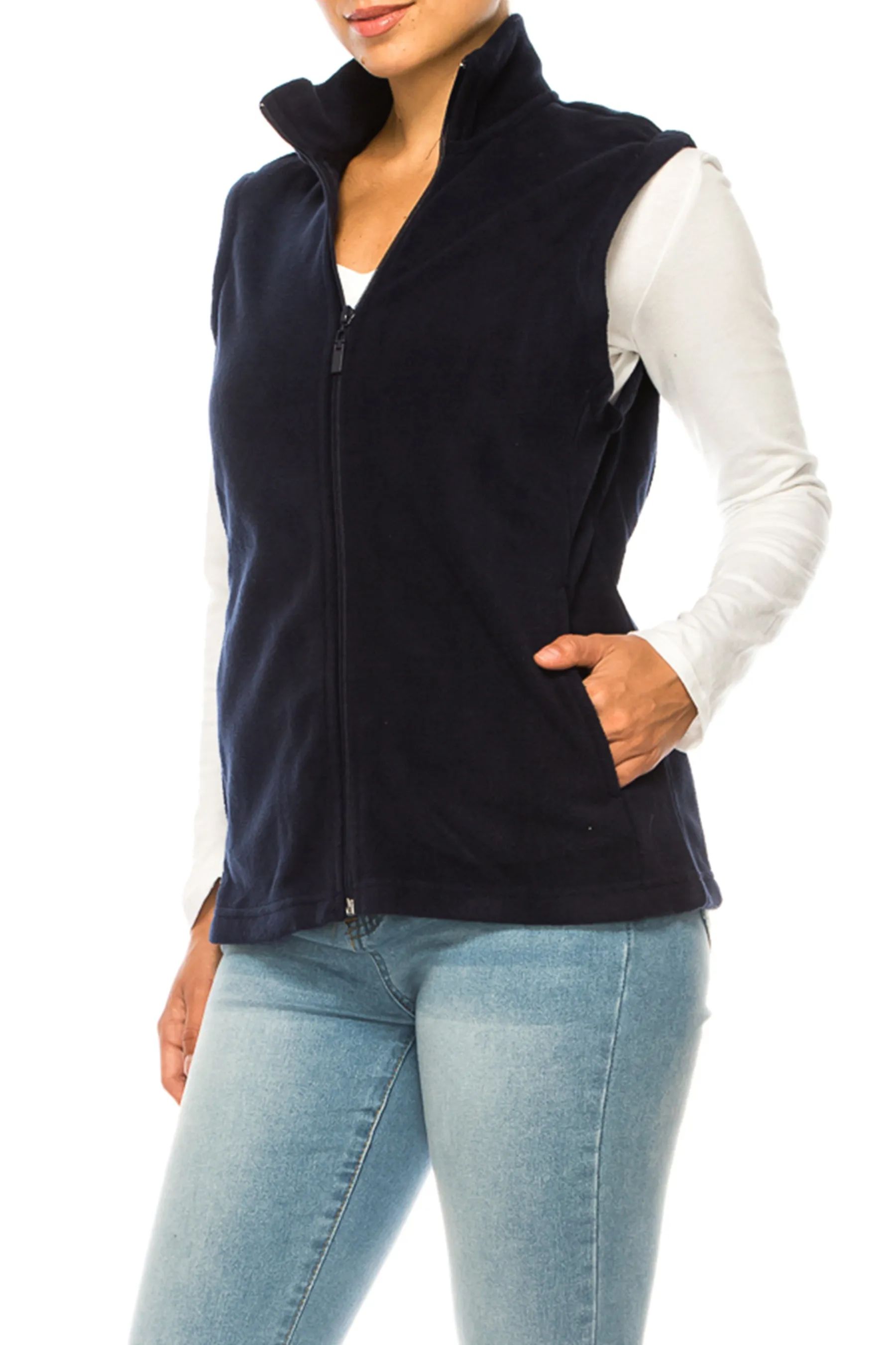 Lightweight Polar Fleece Vest with Zip Closure MOAZJLPF100C87 $9Each