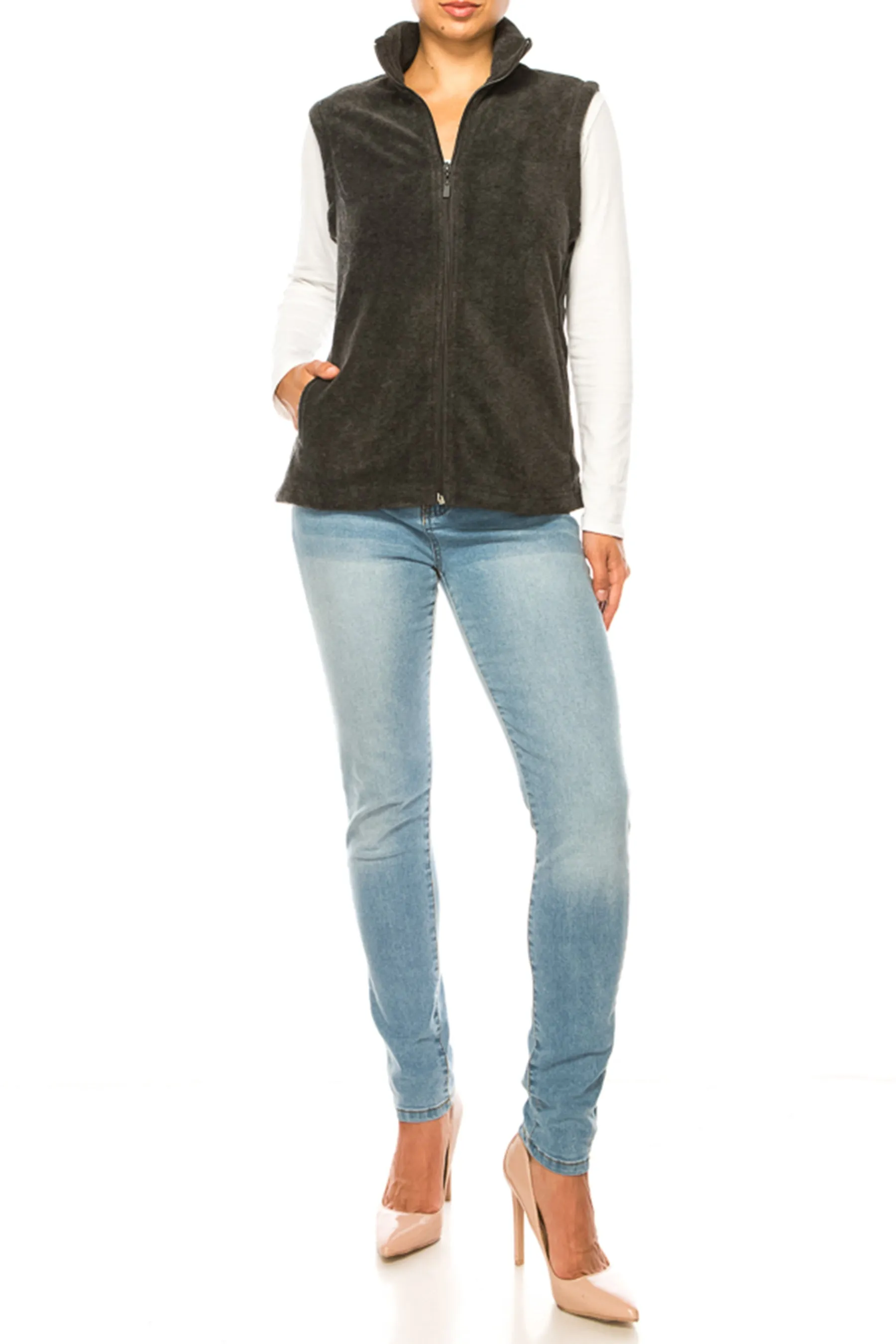 Lightweight Polar Fleece Vest with Zip Closure MOAZJLPF100C87 $9Each
