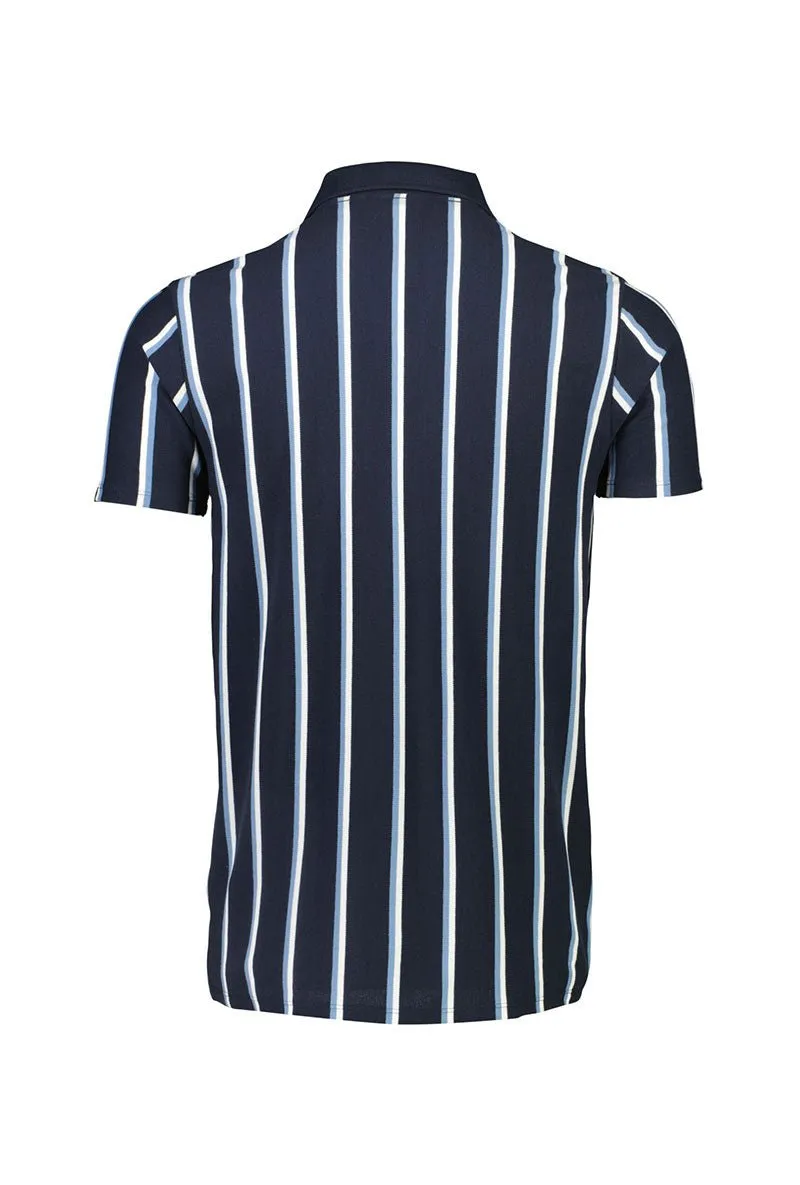 LINDBERGH STRIPED PIQUE POLO SHIRT