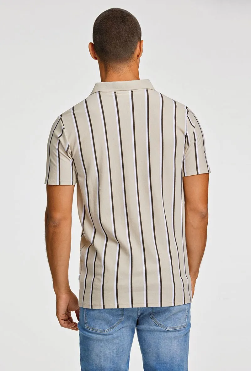 LINDBERGH STRIPED PIQUE POLO SHIRT