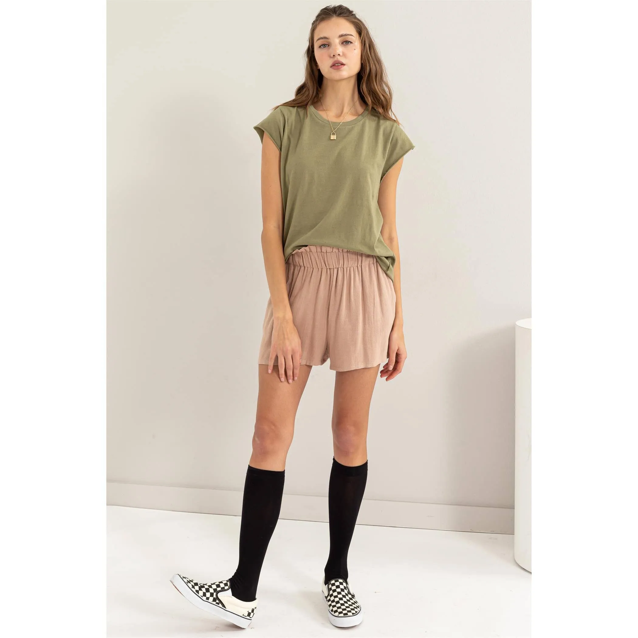 LINEN PAPERBAG SHORTS