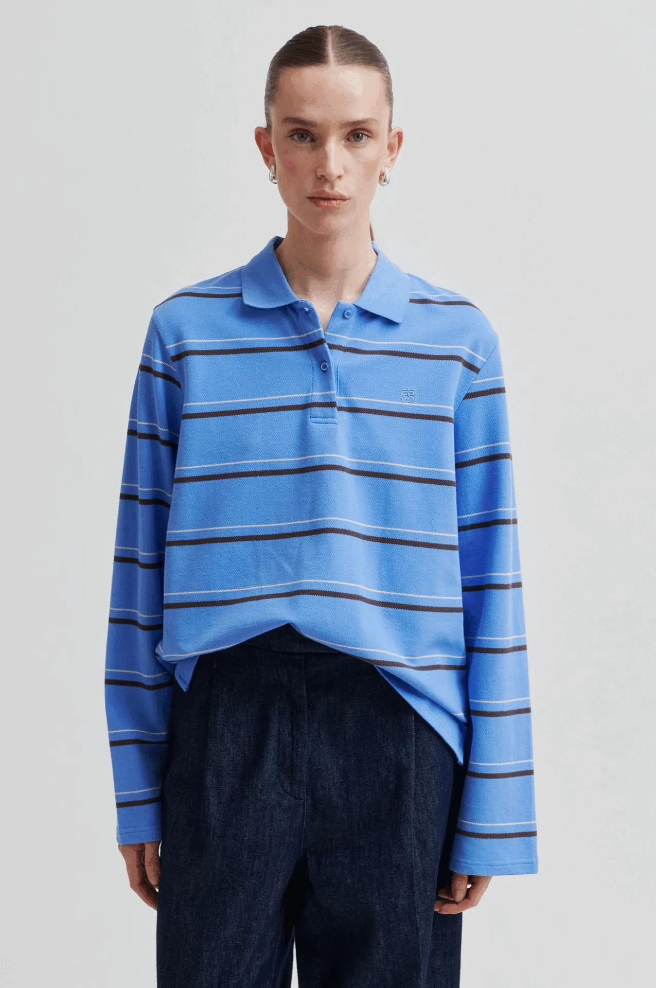 Lovella Striped Polo Tee