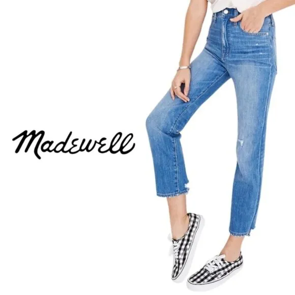 Madewell Classic Straight Jeans in Novello Wash - Size 26