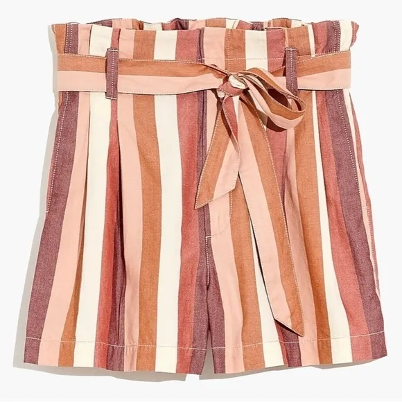 Madewell • paperbag shorts in rainbow stripe