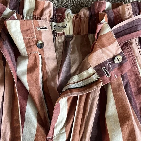 Madewell • paperbag shorts in rainbow stripe