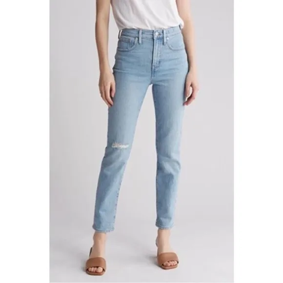 Madewell The Perfect Vintage Jeans Knee Rip Light Blenheim Wash Size 29