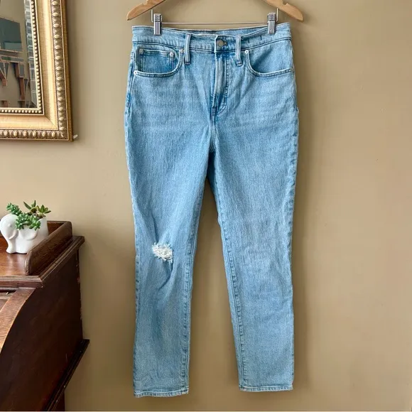 Madewell The Perfect Vintage Jeans Knee Rip Light Blenheim Wash Size 29
