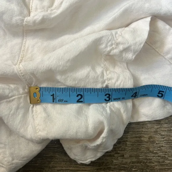 Madewell White Linen-Blend Pull-On Paperbag Shorts Size Large