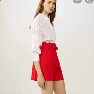 Maje Iona High Rise Paperbag Shorts Red 1 US S