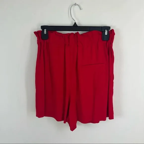 Maje Iona High Rise Paperbag Shorts Red 1 US S