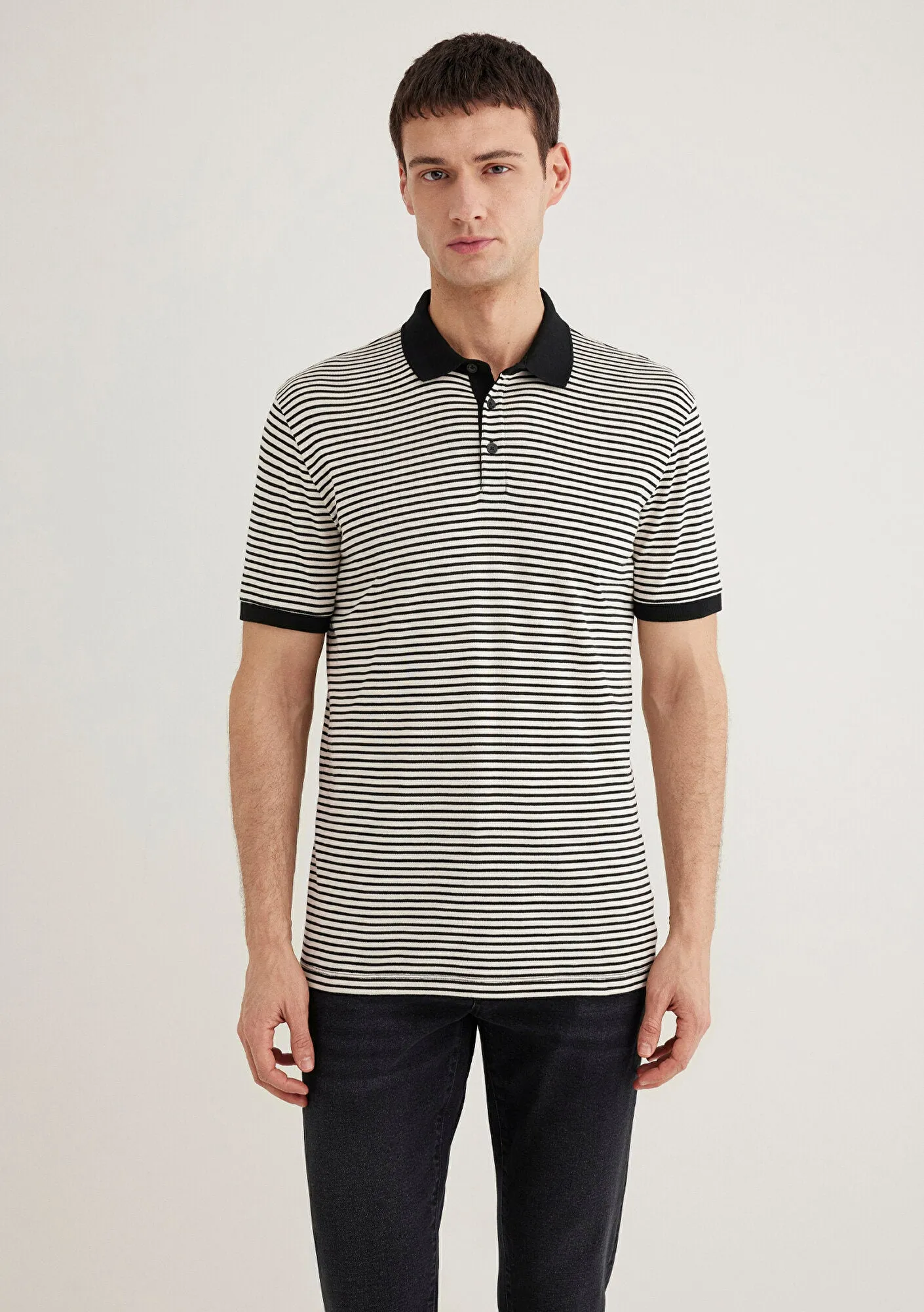 Mavi Black Striped Polo T-Shirt