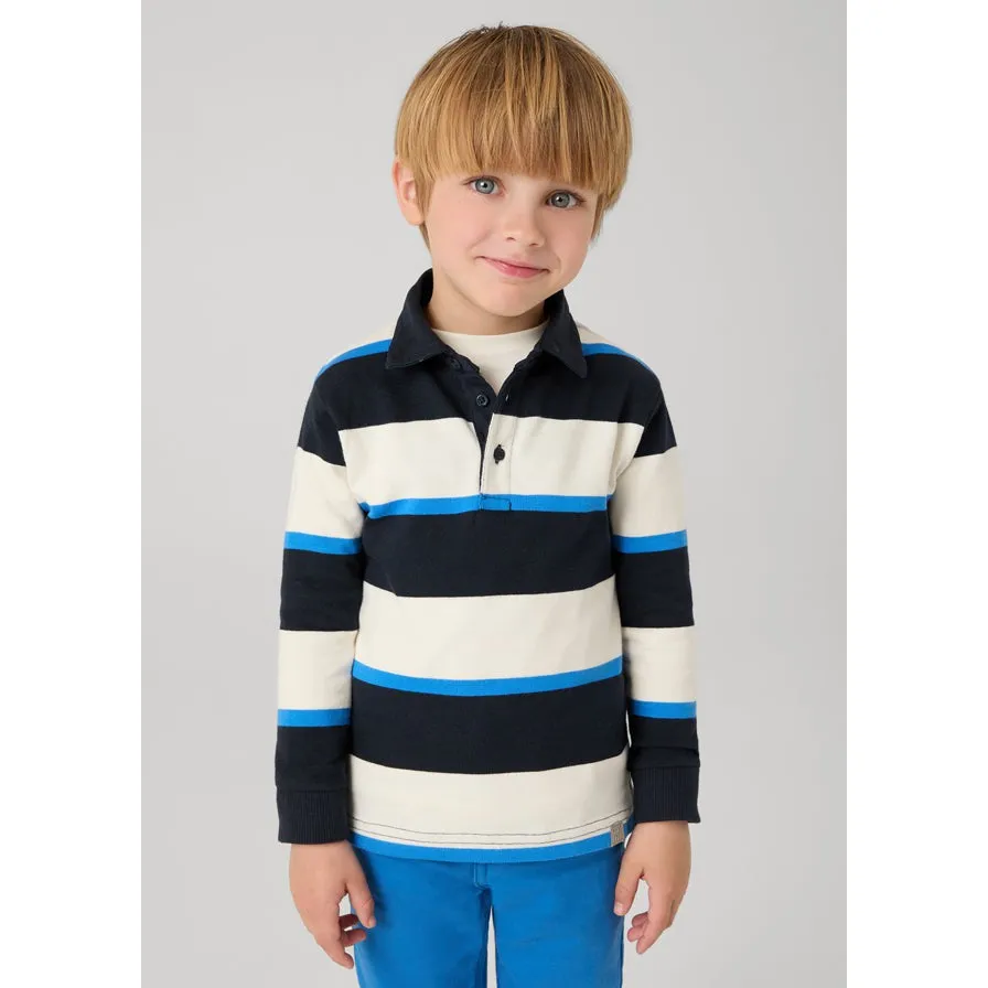 Mayoral Blue & Black Striped Polo