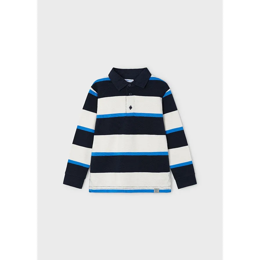 Mayoral Blue & Black Striped Polo