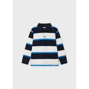 Mayoral Blue & Black Striped Polo