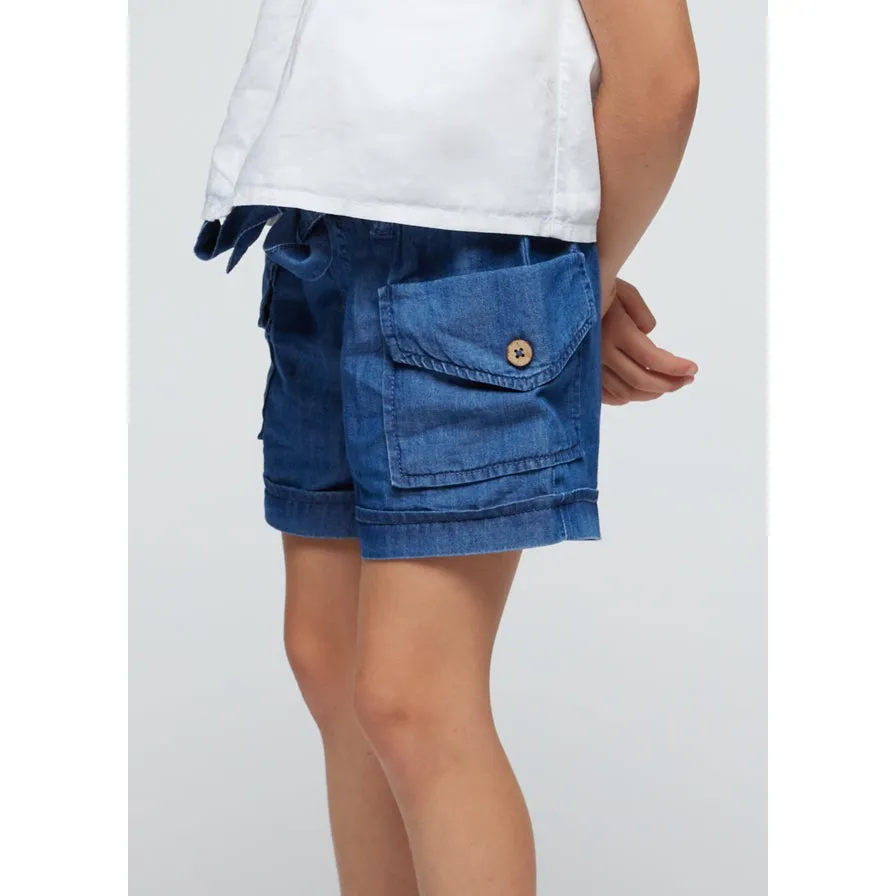 Mayoral Dark Wash Paperbag Shorts