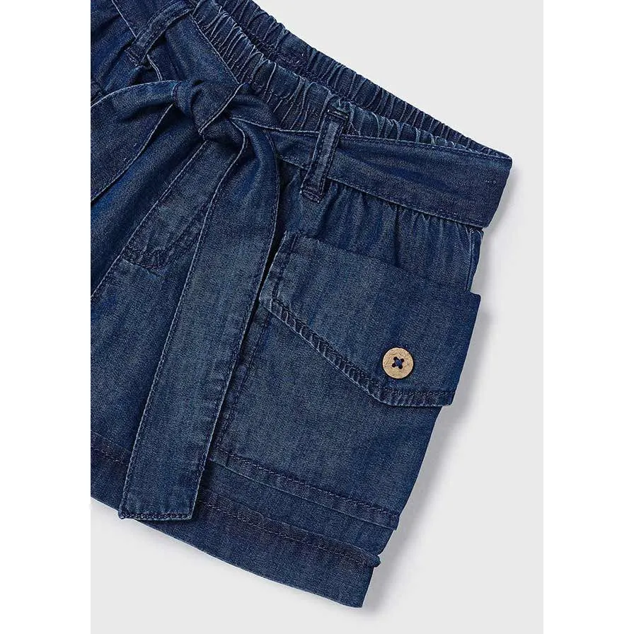 Mayoral Dark Wash Paperbag Shorts