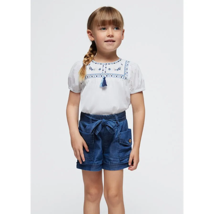 Mayoral Dark Wash Paperbag Shorts