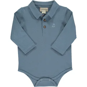 Me & Henry Seymour Polo Onesie (Blue Pique)