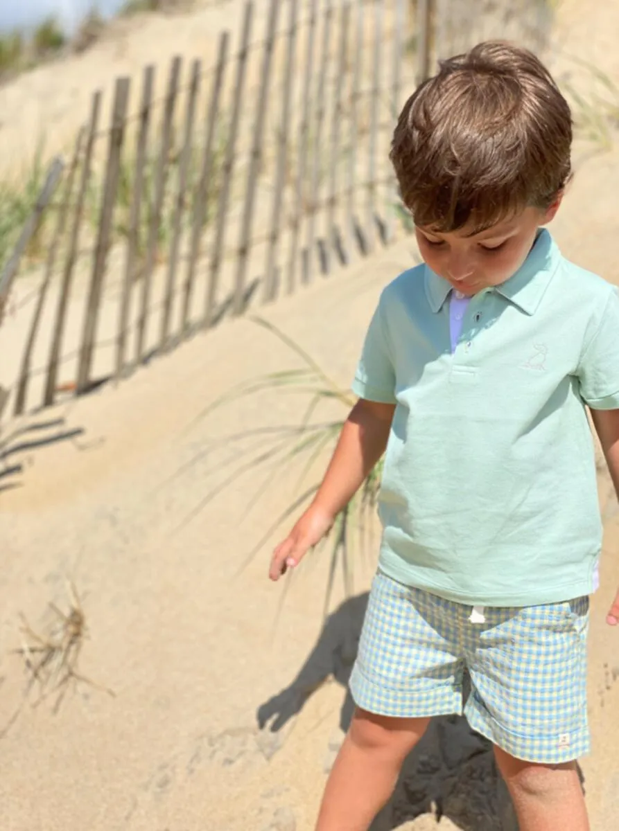 Me & Henry Starboard Pique S/S Polo in Green