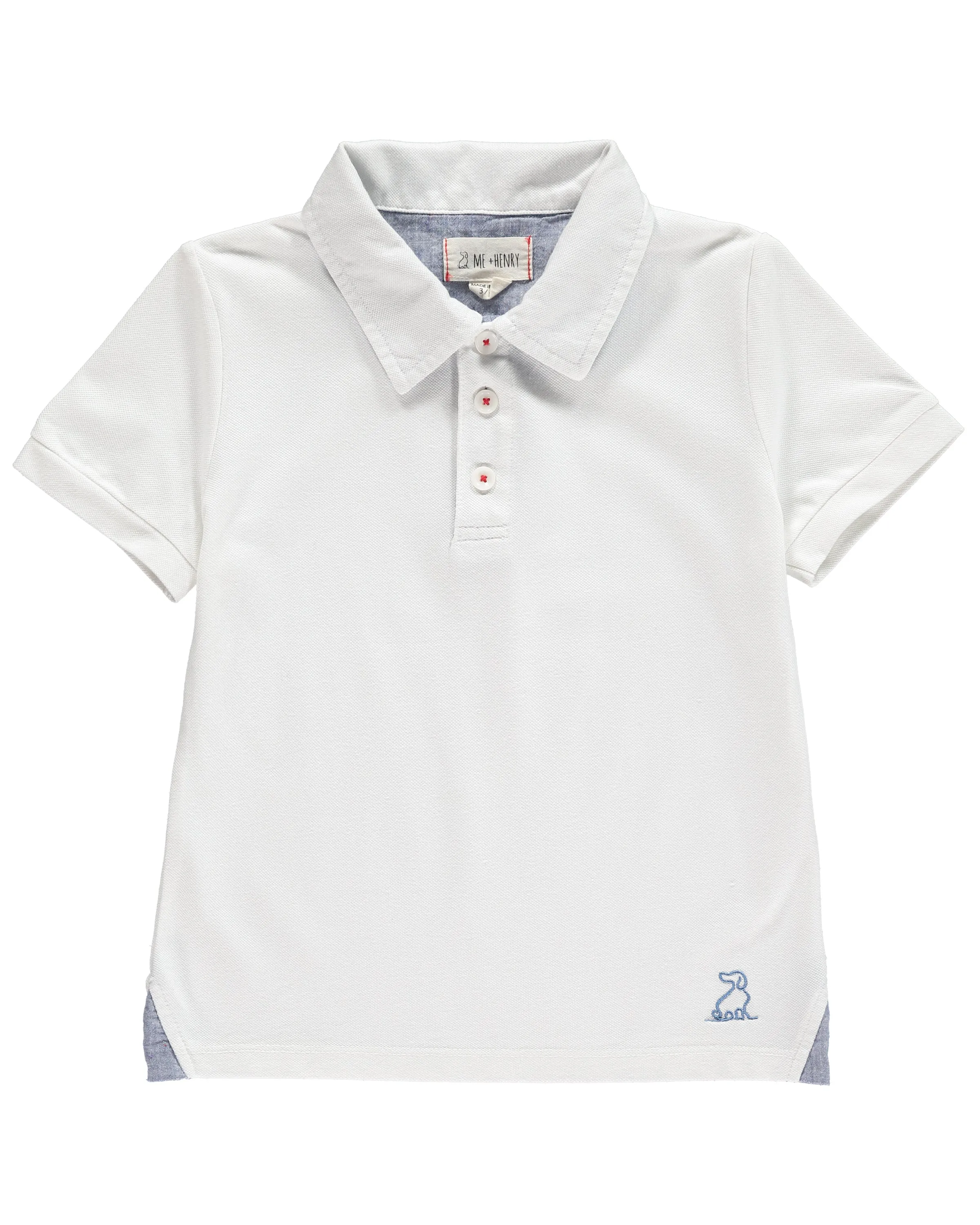 Me & Henry White Polo S/S Shirt