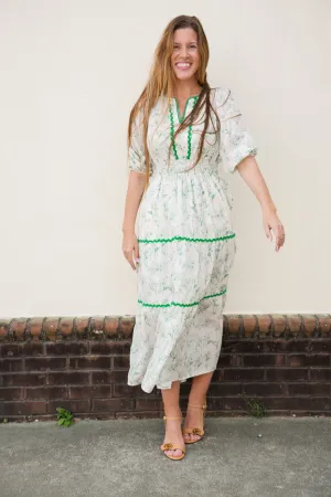 Melanie Green Tiered Dress