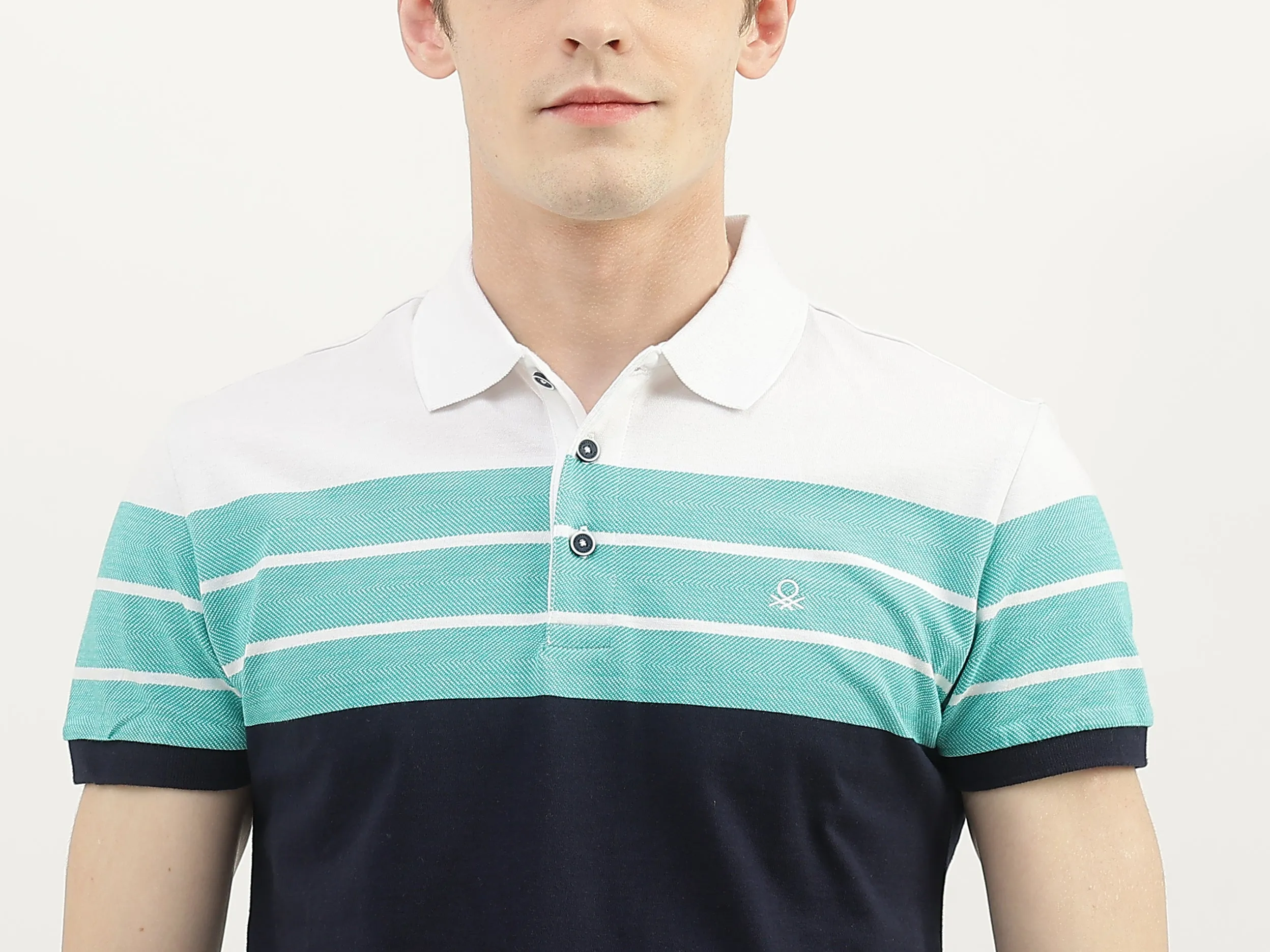 Men Striped Polo Collar T-Shirt