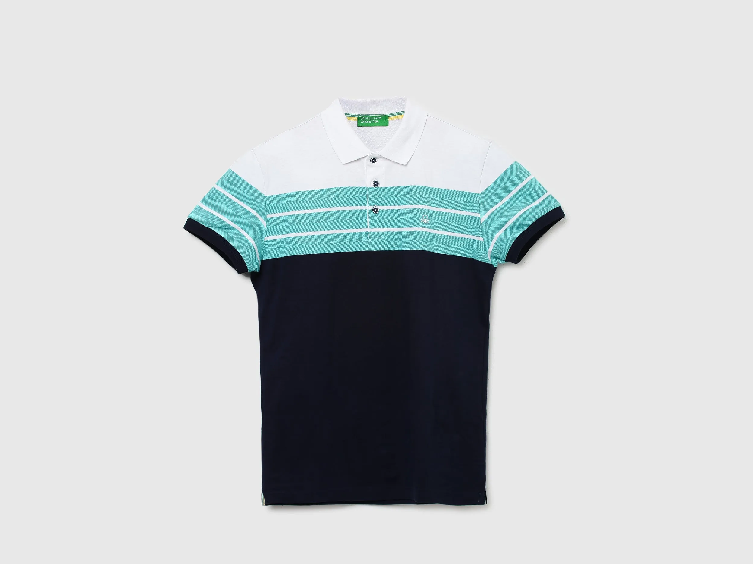 Men Striped Polo Collar T-Shirt