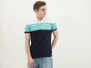 Men Striped Polo Collar T-Shirt