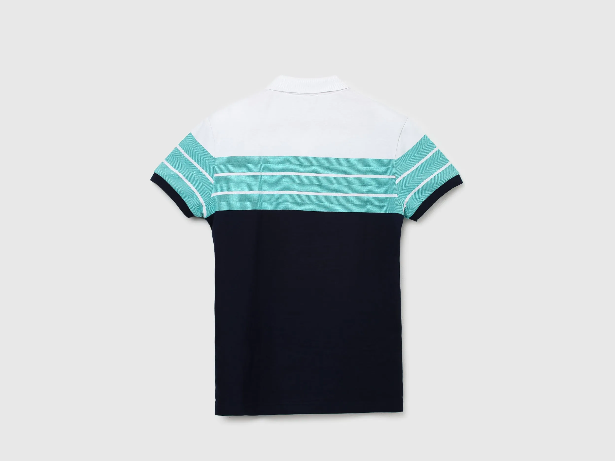 Men Striped Polo Collar T-Shirt