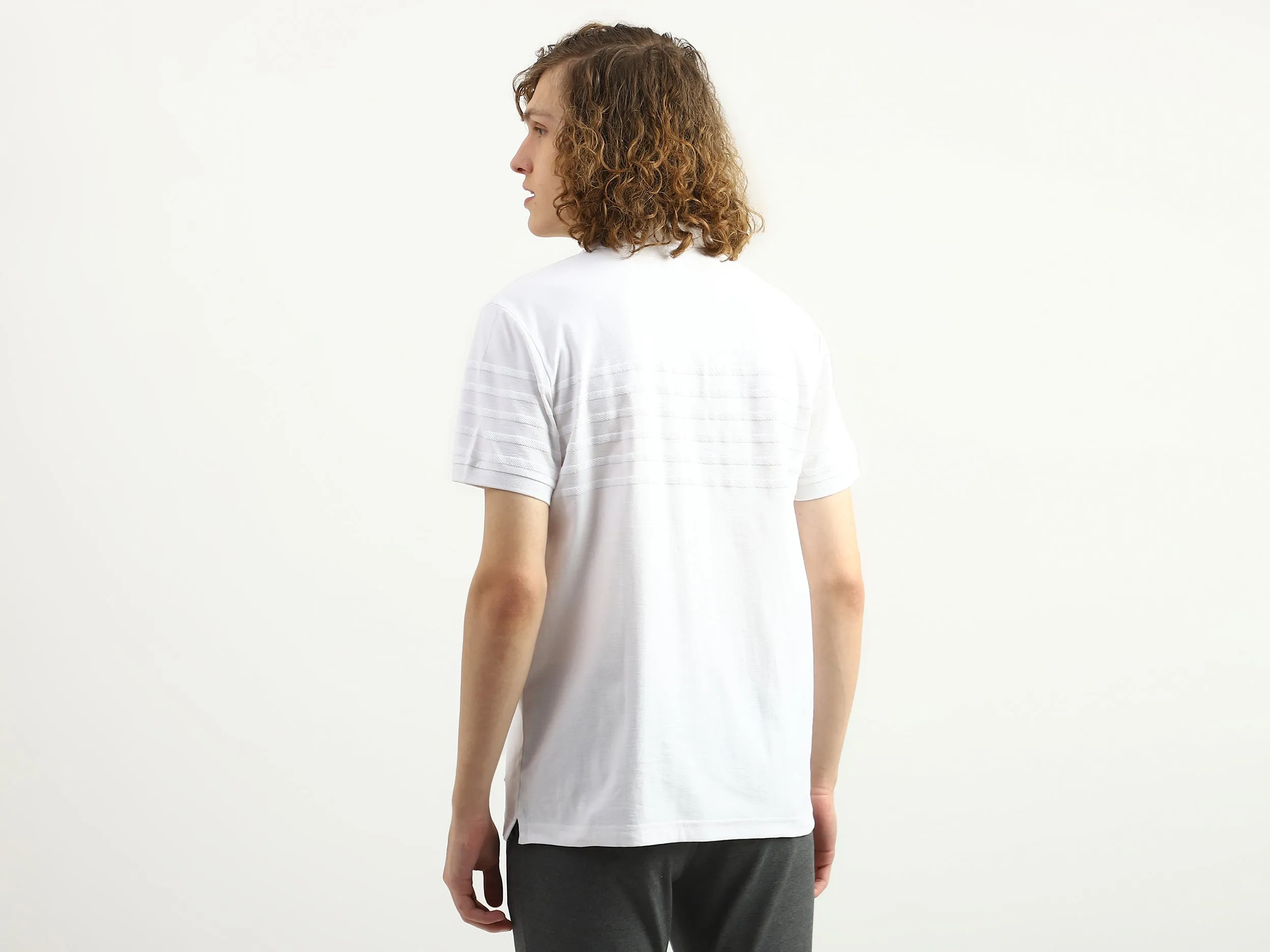 Men Striped Polo Collar T-Shirt