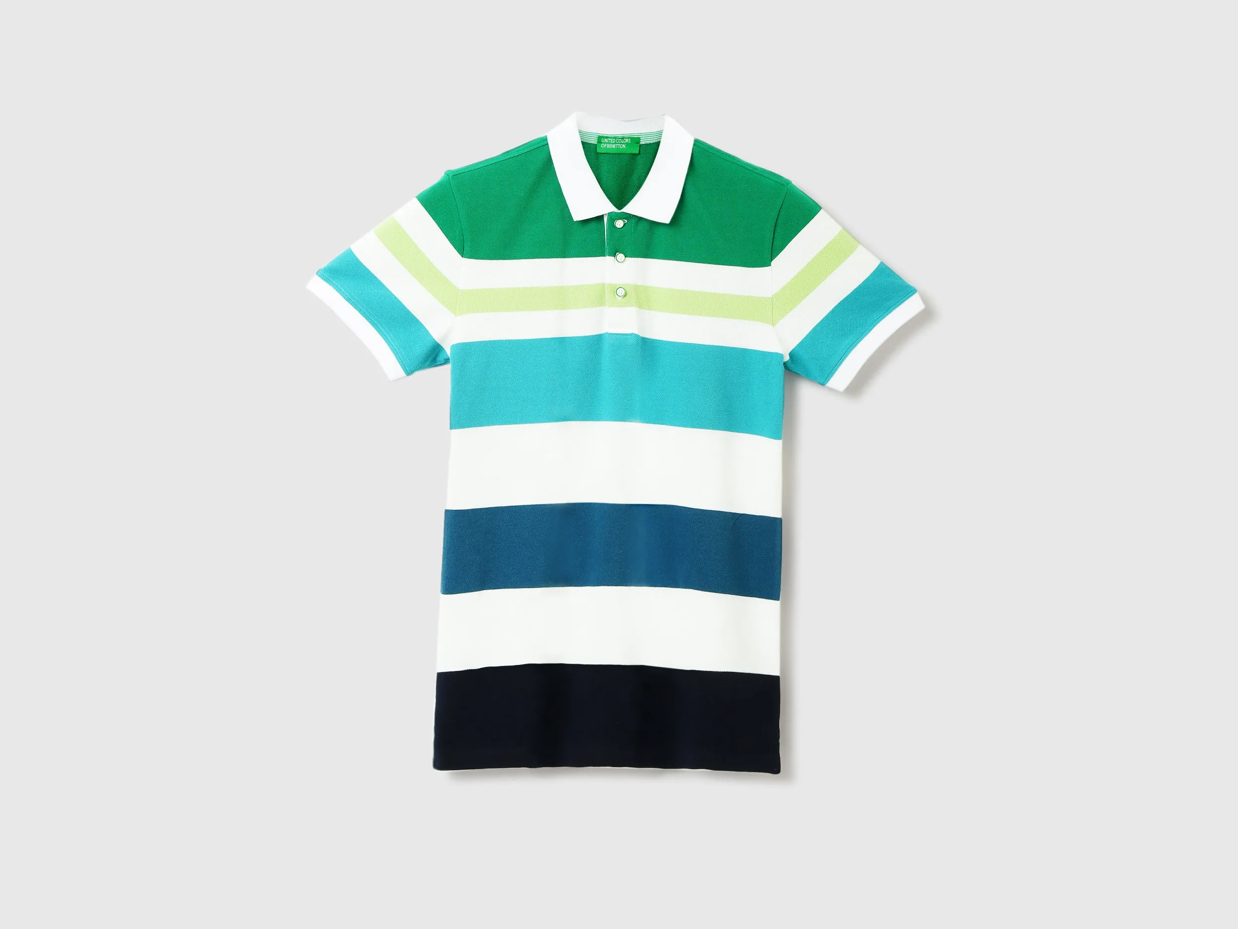 Men Striped Polo Collar T-Shirt
