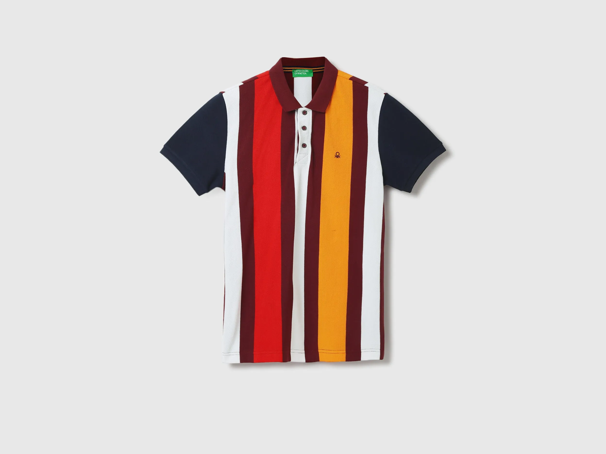 Men Striped Polo Collar T-Shirt