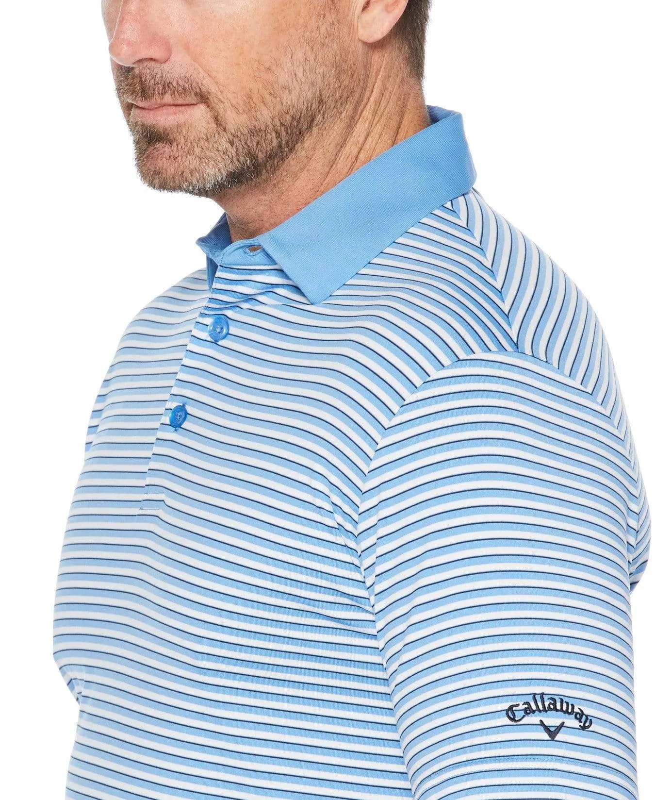 Mens 3-Color Stripe Polo