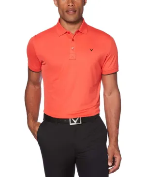 Mens Callaway X Solid Contrast Rib Polo