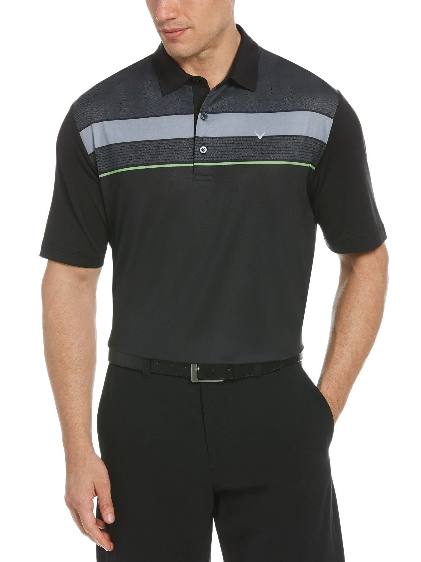 Mens Chest Striped Polo