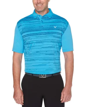 Mens Cooling Space Dye Print Raglan Polo