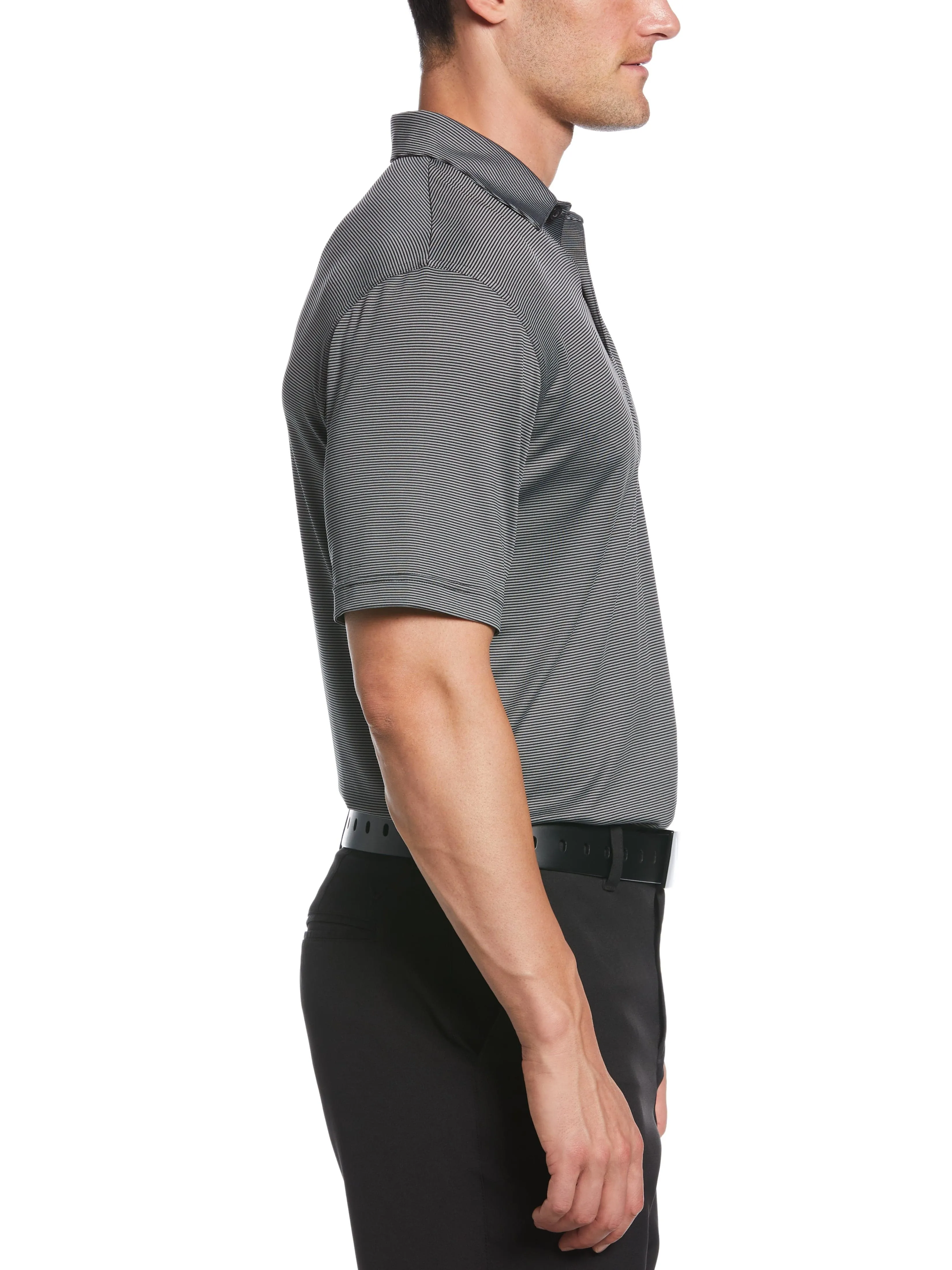 Mens Fine Line Stripe Golf Polo
