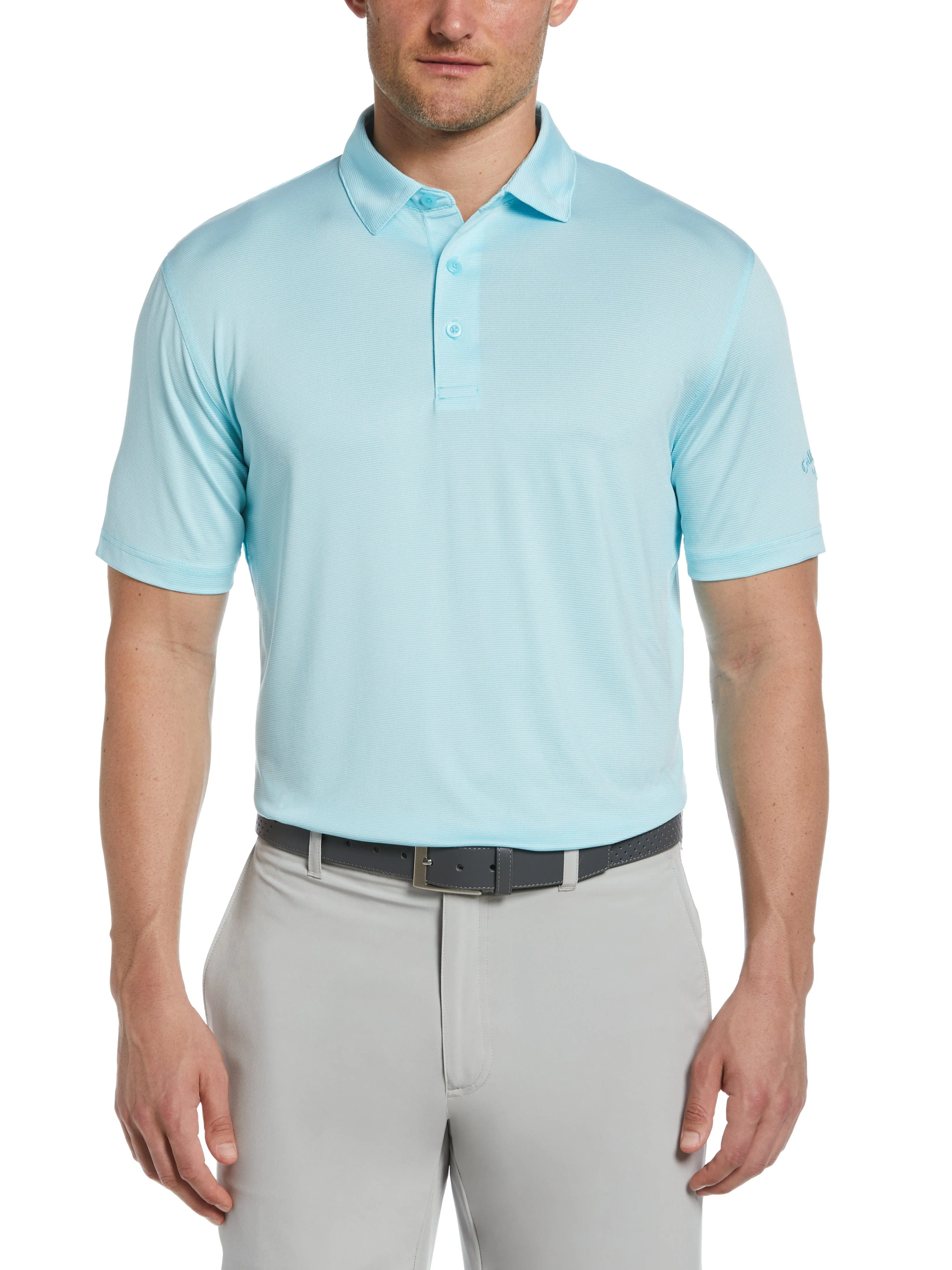 Mens Fine Line Stripe Golf Polo