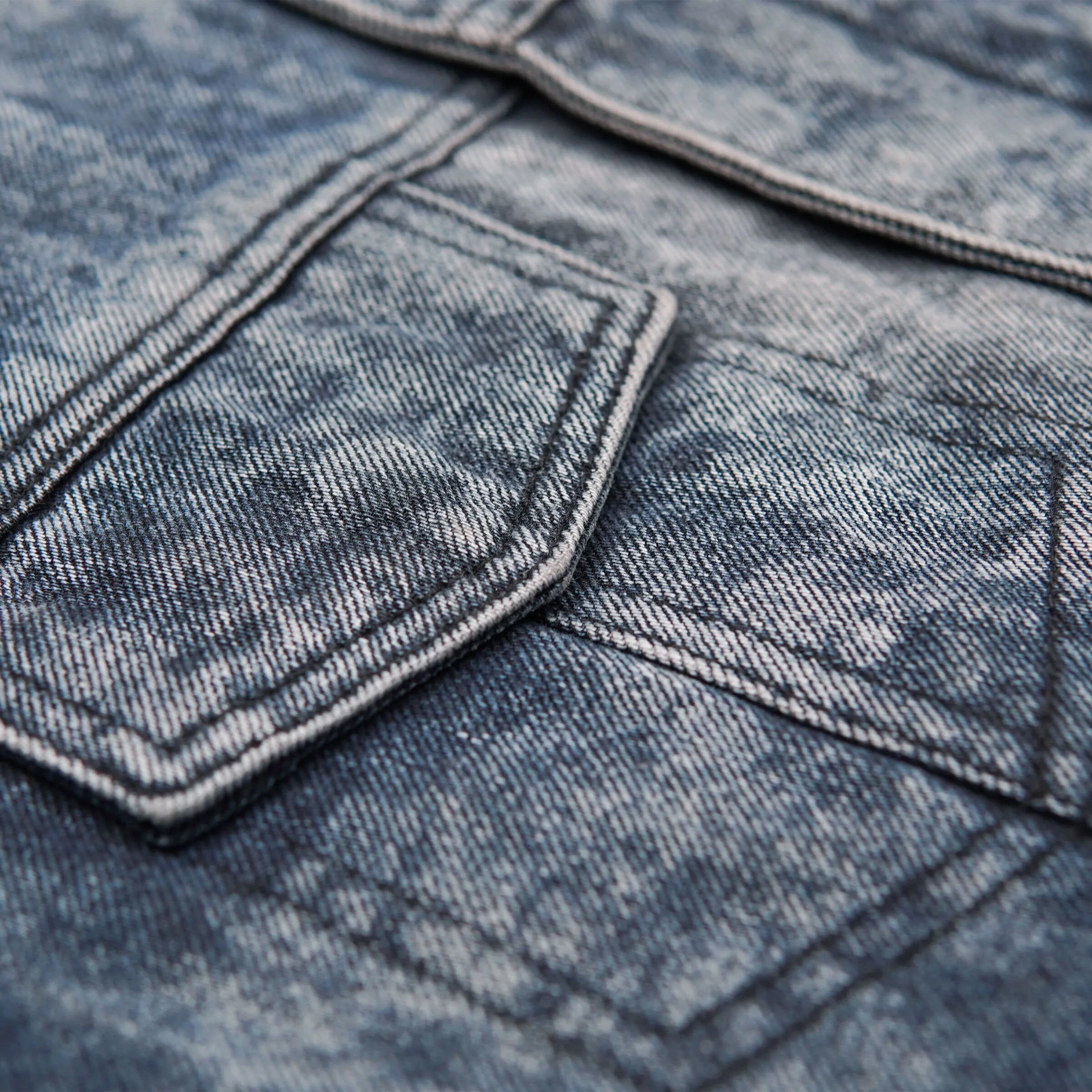 Men's Motorcycle Fashion Vest - Denim, Stonewash, Faded Style