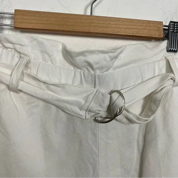 Mikoh Isabella Linen High Waisted Belted Paperbag Shorts Ivory Size 1 (XS/S)